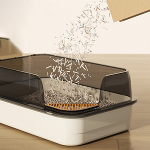 Extra-Large High-Rim Splash-Proof Semi-Enclosed <b>Cat</b> Litter <b>Box</b> - Jumbo <b>Cat</b> Toilet Pet Supply - Product Image 3