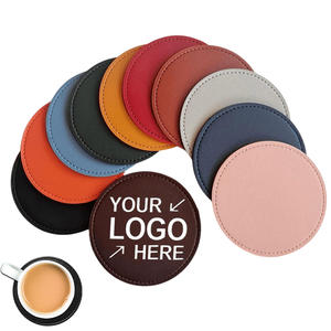 Posavasos de <span class=keywords><strong>Cuero</strong></span> <span class=keywords><strong>PU</strong></span> en Blanco al por Mayor para Bebidas, Regalo Promocional, Impresión Personalizada, Tapete para Taza de Café con Logotipo - Product Image 1