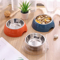 Gamelle en plastique ovale simple pour chien et chat, épaissie, améliorée pour l'application de l'eau en voyage/camping, rechargeable