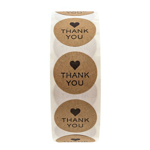 Personalizado pulgadas redondo kraft imprimir círculo sello thank <span class=keywords><strong>you</strong></span> etiqueta Auto adhesivo rollo de pegatinas para su negocio - Product Image 5
