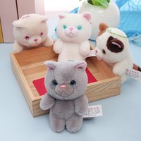 Vente chaude En Peluche Petit Chat Porte-clés Animal En Peluche Sac Pendentif pour Filles Enfants Doux Mini Petit Chat Porte-clés Jouet