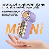 Mini ventilateur portatif USB rechargeable, moteur sans balais, 5 vitesses, souffleur d'air puissant, batterie 500-800mAh