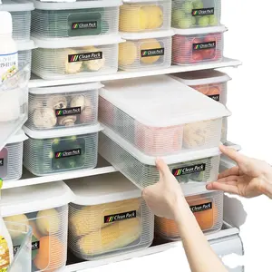 Mj nhà bếp Crisper nhựa ngăn kéo phân loại container thực phẩm trứng tươi Giữ Hộp tủ lạnh hộp lưu trữ với chia