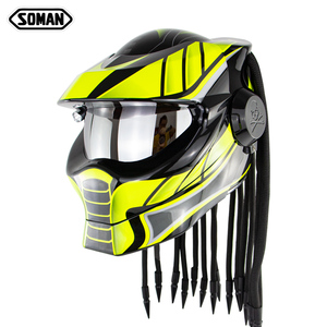 <span class=keywords><strong>Cascos</strong></span> Integrales Personalizados para Motocicleta Predator <span class=keywords><strong>con</strong></span> Función Abatible, Lente Plateada de Liberación Rápida, Soman 958, Nuevo Material ABS - Product Image 5