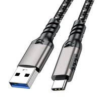 Câble de données USB-C vers USB 3.2 Gen2 de 1 m, 10 Gbit/s, avec charge rapide 5A QC3.0, gaine en nylon et blindage en feuille d'aluminium pour Note