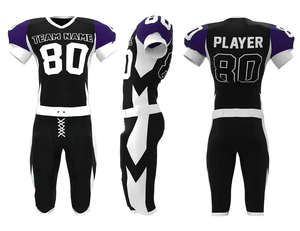 Uniforme de football américain personnalisé de haute qualité OEM maillot à séchage rapide avec ensemble de pantalons pour hommes à usage sportif - Product Image 1