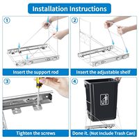 Support de poubelle coulissant en fer robuste et moderne avec rail de glissement fluide, étagère de rangement multifonction pour évier de cuisine