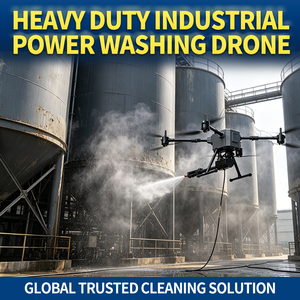 Drone de nettoyage RTK professionnel avec système d'alimentation filaire pour le nettoyage des fenêtres et le lavage des bâtiments - Product Image 4