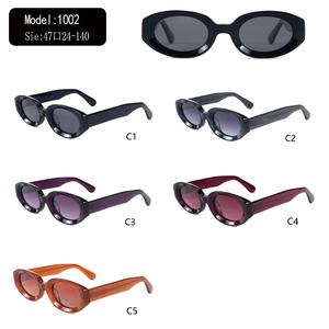 Black Oval Sunglasses Gradient Lens Fashion <b>Eyewear</b> Acetate Look Cat Eye Shades for Outdoor Wear - Product Image 3