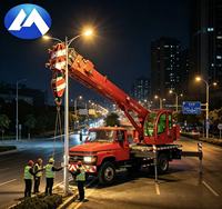 Grue mobile sur camion GT8 8 tonnes, moteur CA4DF3, flèche principale 18,1 m, flèche latérale 23,9 m, conception d'entretoises stable, puissance robuste pour levage de charges lourdes