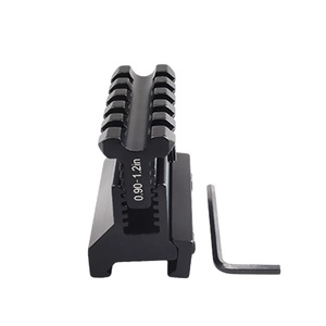 Height Adjustable 5 Slot Dual Row Riser Mount Base 60mm 21mm Tooth Rack Hex Screw Holds Red Dot Light Durable Black Finish - Product Image 6