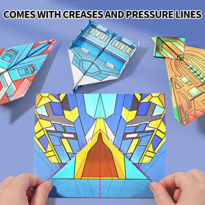 Aeroplanini di Carta Origami Fatti a Mano per Bambini, Giocattoli Educativi 3D Colorati in Cartone per Bambini dai 3 Anni in Su, Vendita all'Ingrosso e Dropshipping - Product Image 2