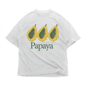 T-shirt con Grafica di Frutta Papaya Unisex Oversize Girocollo Manica Corta Stampa Digitale Streetwear Estetico per Adulti - Product Image 3