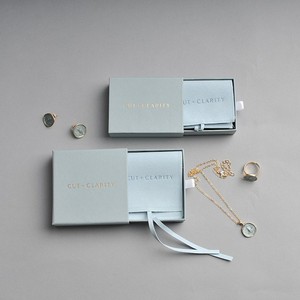Custom Luxurious Jewellery Packaging Pouch Printed Cardboard Drawer Box Fashion White Jewelry Packaging Box With Pouch