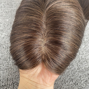 Base de soie cheveux Topper 5.5 "* 6" dentelle Topper cheveux humains pour les femmes européenne vierge cheveux Topper <span class=keywords><strong>avec</strong></span> délié naturel - Product Image 2