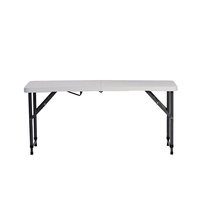 Mesa Plegable Portátil Ajustable en 3 Niveles de Altura, Compacta, Tipo Maletín, para Estudio, Picnic, Mesa Utilitaria Plegable para el Hogar
