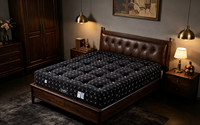 Matelas de lit king size en latex naturel pour hôtel, matelas hybride compressé sous vide, mousse à mémoire de forme en gel, ressorts