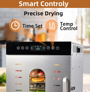 Déshydrateur alimentaire automatique en acier inoxydable à 8 plateaux, sécheuse industrielle avec affichage numérique pour viande séchée - Product Image 4