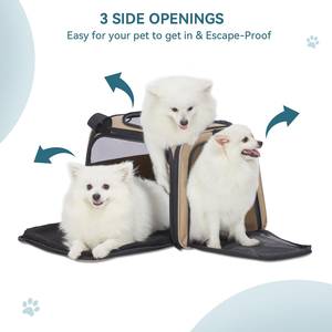Outdoor Portable <b>Large</b> Pet Cat & Dog Travel Carrier Foldable <b>Backpack</b> with Mesh Window Zipper Closure Modern Classic Slings - Product Image 2
