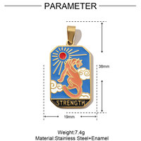Vente en gros de style français rétro 24 cartes de tarot en acier inoxydable pendentif DlY émail impératrice boucle d'oreille DlY breloques étoile lune bijoux