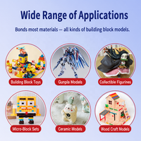 Colle de réparation transparente et flexible pour blocs de construction, faible odeur, adhésif pour modèles en plastique, briques Lego, artisanat, collage et scellement Nianlida 50mL