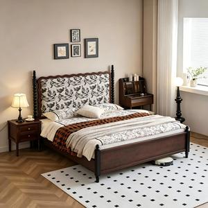 Letto con piattaforma morbida in legno massello di frassino, stile Mid-Century Modern, misura Twin/Twin XL, ecologico, resistente e confortevole per la camera da letto - Product Image 2