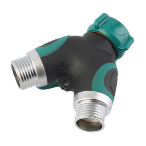 Conector de manguera de jardín de aleación de zinc en forma de Y de 25 mm, distribuidor de agua de doble vía para riego, lavado de coches y patio. - Product Image 2