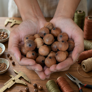 Mysore Sandalwood Mala Beads Eco-Friendly 50++ Years Natural <b>Sweet</b> Woody Aroma for Meditation and Prayer - Product Image 4