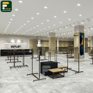 Étagère de présentation de vêtements élégante, comptoir de vêtements, armoire à vêtements, meuble en verre - Product Image 2