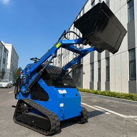 Loader Skid Steer Kompak Serbaguna, Terjangkau, Beroda Rantai, Bak Kecil, Bertenaga Gas, Bersertifikasi CE EPA, Tahan Lama, Handal, untuk Pertanian dan Lanskap