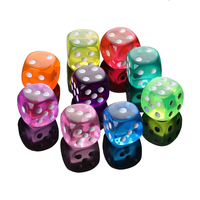 Dadu Mini grosir 12mm sudut bulat dadu akrilik dadu plastik putih