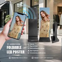 Pantalla LED Publicitaria Plegable de Pie para Interiores, 640*1920mm, P1.25, P1.53, P1.86, P2, P2.5, 7680Hz, Control Móvil