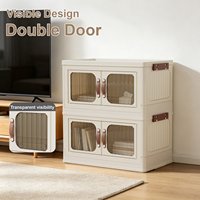Boîte de rangement pliable en plastique PP écologique, grande capacité, durable, imperméable, avec panneaux transparents pour livres et usage en chambre