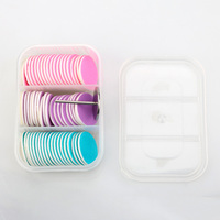 Ensemble de 60 tampons de polissage pour ongles colorés avec boîte à 3 compartiments et disque exfoliant pour cuticules