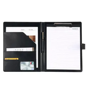 Binder Notebook Pocket Arquivo Organizador De Negócios A4 PU Leather Portfolio Pasta