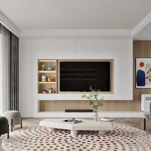 SANTOPOVA <b>Tv</b> Stand Wood Cabinet Wooden Living Room Wall Units <b>Fireplace</b> Modern Furniture <b>Tv</b> Stands Cabinet - Product Image 5