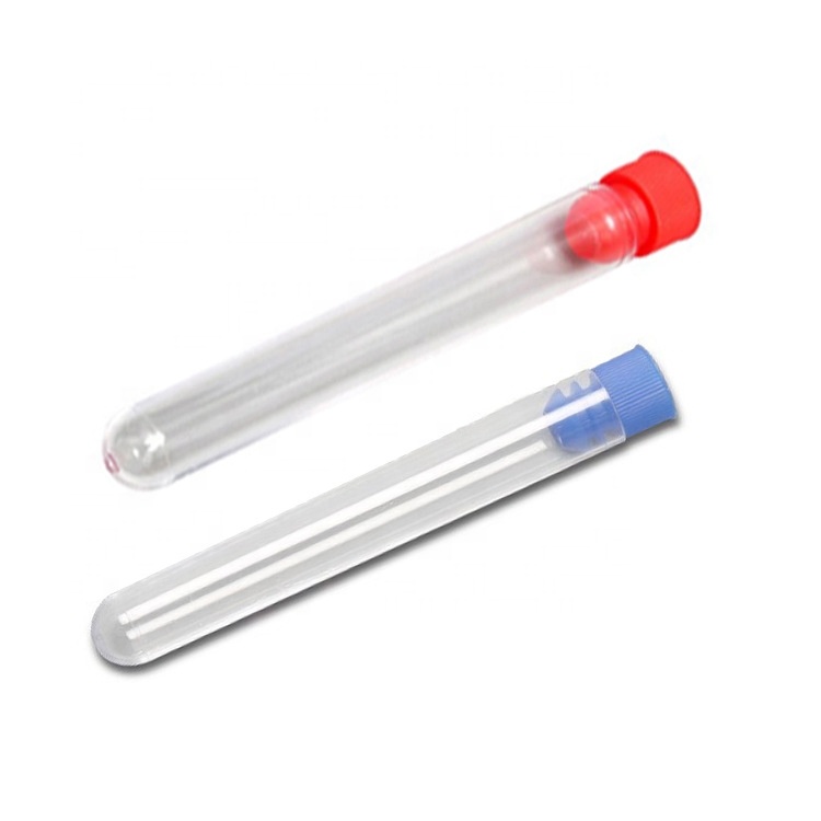Одноразовая Пластиковая свободная пластиковая трубка, жесткая трубка, несколько спецификаций, Прозрачная Жесткая пробная трубка с крышкой