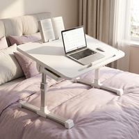 Bureau portable pour ordinateur portable, support réglable en hauteur, table pliante avec tiroir pour le travail, les études, la chambre de dortoir
