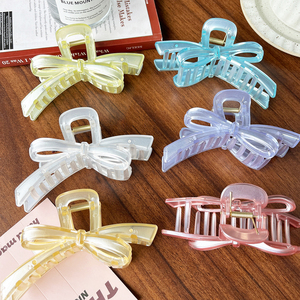 AIOTNL - Pinza <span class=keywords><strong>de</strong></span> Pelo Grande <span class=keywords><strong>de</strong></span> Alta Gama, Hecha a Mano, con Lazo <span class=keywords><strong>para</strong></span> la Parte Trasera <span class=keywords><strong>de</strong></span> la Cabeza, Pinza <span class=keywords><strong>de</strong></span> Pelo Tipo Tiburón, Accesorio <span class=keywords><strong>para</strong></span> el Cabello - Product Image 5