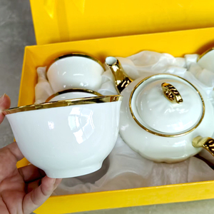 7 Set teiera vendita calda medio oriente Royal Porcelain New Bone China teiera dipinta in oro - Product Image 2