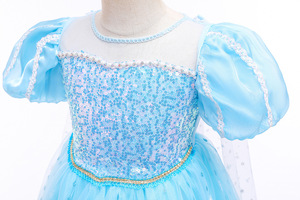 Costume de la <span class=keywords><strong>Reine</strong></span> <span class=keywords><strong>des</strong></span> <span class=keywords><strong>Neiges</strong></span> pour film d'animation, Festival de Purim, Carnaval, <span class=keywords><strong>Elsa</strong></span>, Robes, Vêtements d'Halloween, Robe de bal à sequins pour fête de princesse, <span class=keywords><strong>2</strong></span>-10 ans - Product Image 6