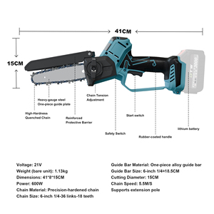 DTWA2-0062 DIY 21V <span class=keywords><strong>Scie</strong></span> à chaîne électrique sans fil portable à <span class=keywords><strong>batterie</strong></span> lithium avec poignée télescopique, vente en gros - Product Image 2