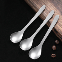 Mini-cuillère en titane pur pour sel, céréales, miel, lait, sucre et chocolat – Ustensile à manche court pour bar, café, cuisine