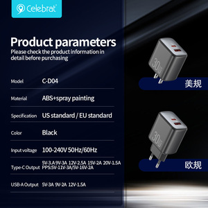 Tốt Nhất Bán Hợp Thời Trang Sản Phẩm 2025 Tùy Chỉnh Xách Tay 00W Điện Thoại Sạc Nhanh Gan EU Mỹ Anh Cắm Điện Thoại Sạc Adapter CD-04 - Product Image 6