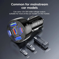 Protection OTP 5 en 1 Chargeur de voiture USB multifonction 3.5A PD 30W Chargeur rapide Type C 65W Chargeur de voiture 5 ports USB