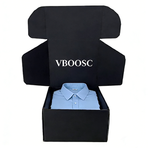 Boîte d'emballage pour vêtements avec revêtement UV, boîte en carton ondulé de luxe, boîte cadeau personnalisée, boîtes d'expédition noires pour petites entreprises - Product Image 1