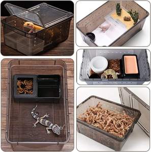 Caja de cría de serpientes transparente portátil Faunarium Critter <span class=keywords><strong>Keeper</strong></span> para dragón barbudo lagarto araña rana - Product Image 5