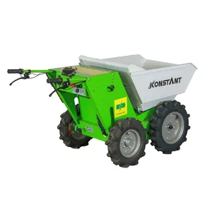 Barato Jardim Mini Elétrica Mini Dumper Four-wheel Power Barrow Dumper Roda barrow Buggy Jardim De Concreto 300kgs 1000w massa pow