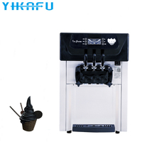 Nouvelle machine à crème glacée molle 3 saveurs pour comptoir et table, compatible lait et eau, 2+1 saveurs mélangées, usage commercial
