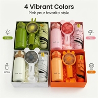 Coffret Cadeau de Voyage Premium Lunaire avec Bouteille Isotherme, Ventilateur à Main, Parapluie Pliant et Ventilateur Mobile pour Cadeaux d'Anniversaire et Fête des Mères